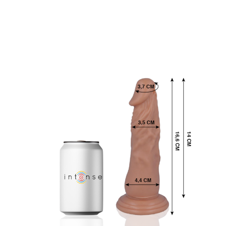 Mr. Intense 6 – Realistisk Strapon Dildo 16.6 cm x 4.4 cm med Sugpropp för Hands-Free Njutning