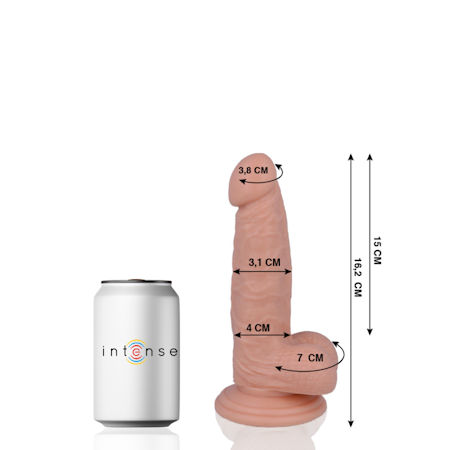 Mr. Intense 4 – Realistisk Strapon Dildo 16.2 x 3.1 cm med Sugpropp för Hands-Free Njutning