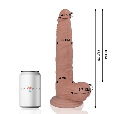 Mr. Intense 29 – Realistisk Strapon Dildo 22.7 cm x 3.5 cm med Sugpropp för Hands-Free Stimulans
