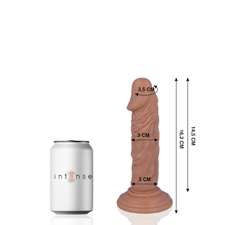 Mr. Intense 3 – Realistisk Strapon Dildo 16.2 cm x 3 cm med Sugpropp för Hands-Free Njutning