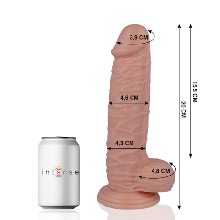Mr. Intense 20 – Realistisk Strapon Dildo 20 cm x 4.6 cm med Sugpropp för Kraftfull Njutning