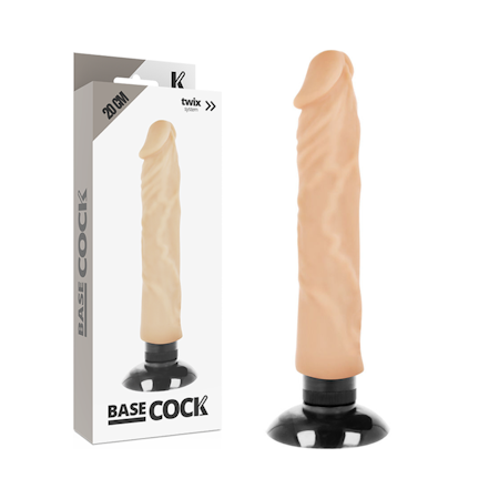 Basecock – Realistisk Dildo med Vibrator 2-i-1 Hudfärgad 20 cm för Naturlig Njutning