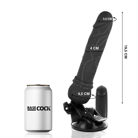 Basecock – Realistisk Vibrator Svart 19.5 cm x 4 cm för Kraftfull Stimulans