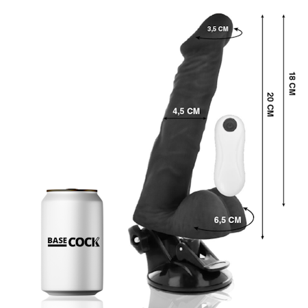 Basecock – Realistisk Svart Vibrerande Dildo med Fjärrkontroll 20 cm x 4.5 cm för Anpassningsbar Njutning