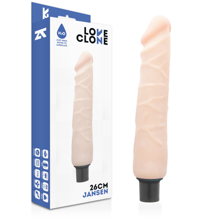 Loveclone – Jansen Själv Smörjande Vibrator 26 cm x 4.2 cm för Automatisk och Lätt Njutning
