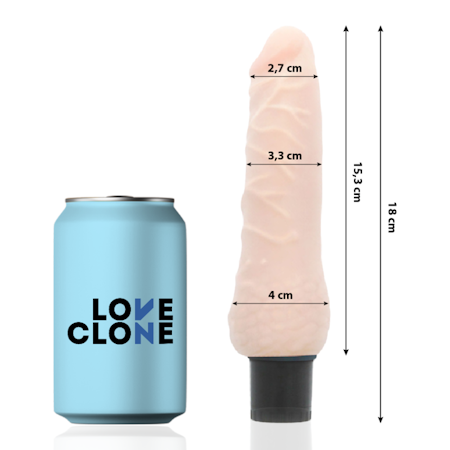 Loveclone – Jansen Själv Smörjande Realistisk Vibrator 18,5 cm x 3,3 cm för Automatisk och Lätt Njutning