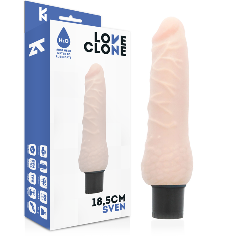 Loveclone – Jansen Själv Smörjande Realistisk Vibrator 18,5 cm x 3,3 cm för Automatisk och Lätt Njutning