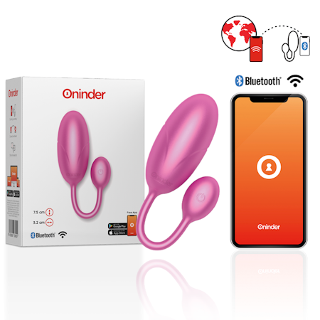 Oninder - Tokyo Vibrerande Ägg Rosa 7.5 x 3.2 cm – Appstyrd Stimulans för Förhöjd Njutning
