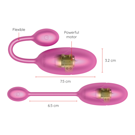 Oninder - Tokyo Vibrerande Ägg Rosa 7.5 x 3.2 cm – Appstyrd Stimulans för Förhöjd Njutning