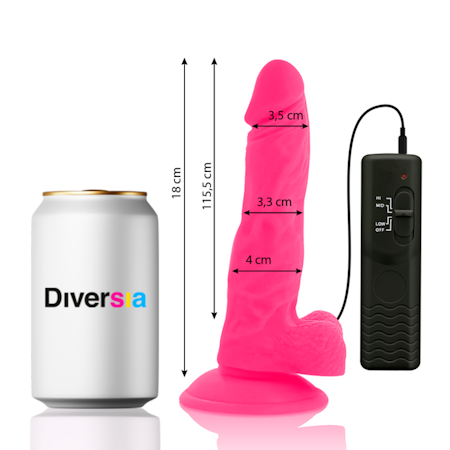 Diversia – Flexibel Vibrerande Dildo Rosa 18 cm x 4 cm för Anpassningsbar och Intensiv Njutning
