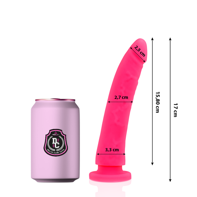 Delta Club Rosa Dildo 17 cm – Smidig Dildo i Medicinskt Silikon för Realistisk Njutning