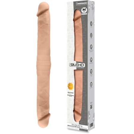 SILEXD – Lång Realistisk Dubbeldildo i Silikon, 42.5 cm x 4.4 cm – För Intensiv Dubbel Stimulans och Realistisk Upplevelse