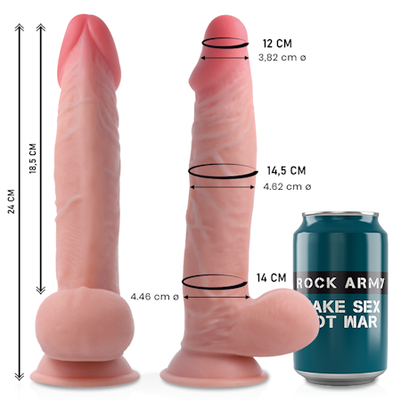 Rockarmy Density Sherman Dildo – Fast Realistisk Dildo 24 cm x 4,62 cm för Kraftfull Stimulans
