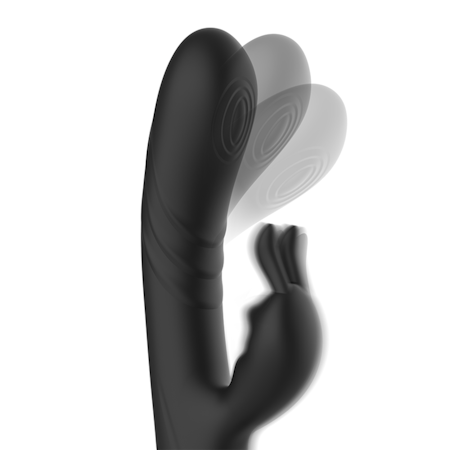 Black&Silver - Jamie Laddbar Silikon Rabbit Vibrator Svart – Elegant Rabbit Vibrator i Silikon för Dubbel Stimulering och Intensiv Njutning