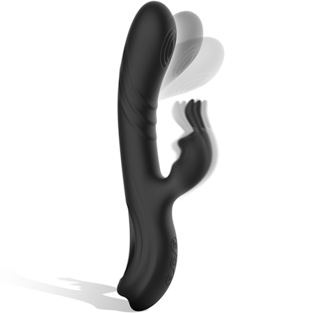 Black&Silver - Jamie Laddbar Silikon Rabbit Vibrator Svart – Elegant Rabbit Vibrator i Silikon för Dubbel Stimulering och Intensiv Njutning