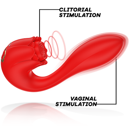 Mia – Selena Stimulator Vibrator + Klitorisstimulator Röd för Dubbel Njutning och Intensiv Stimulans