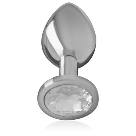 INTENSE – Analplugg i Aluminium med Silver Kristall, Medium, Diameter 3,3 cm för Elegant och Intensiv Anal Stimulans