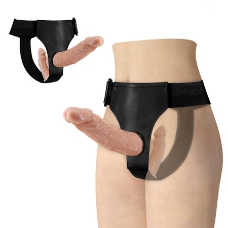 BAILE - STRAP ON DUBBEL DILDO ULTRA PASSIONATE MED SELE 18CM X 3,6CM