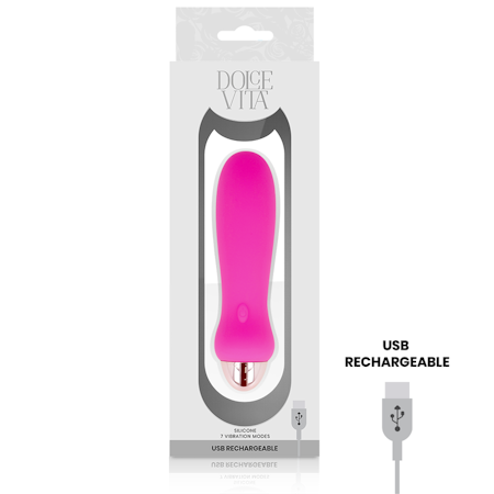 Dolce Vita – Five Pink Vibrator med 7 Hastigheter, Laddbar Rosa för Mångsidig och Intensiv Njutning