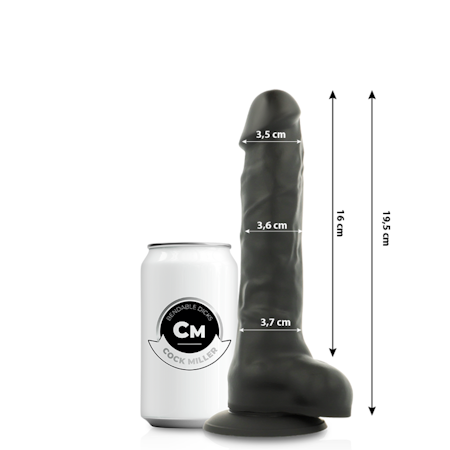 Cock Miller – Silikon Dildo Svart 19.5 cm för Realistisk Njutning och Stimulans