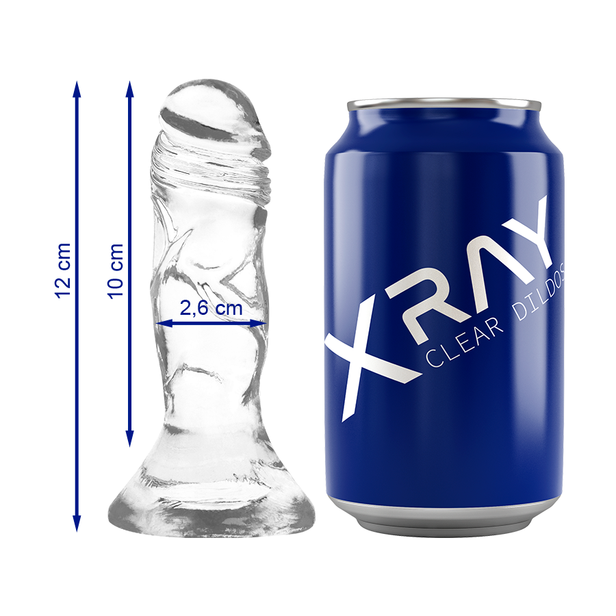 XRay Genomskinlig strapon-dildo 12 cm x 2,6 cm för unik och spännande upplevelse
