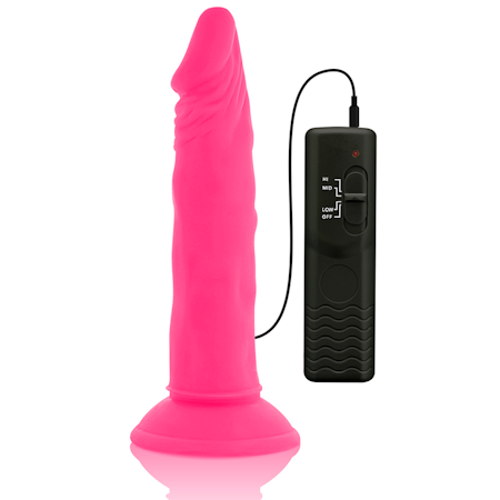 DIVERSIA - FLEXIBEL VIBRERANDE DILDO MED FJÄRRKONTROLL ROSA 23 CM -O- 4.3 CM