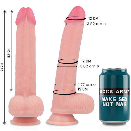 Rockarmy KingCobra – Realistisk premiumdildo i liquid silikon, 24 cm x 4,77 cm för autentisk känsla