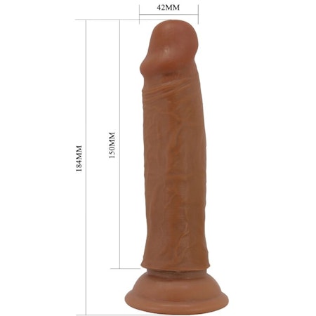 Pretty Love Quentin – Realistisk brun dildo med elastisk förhud, 18 cm för naturtrogen upplevelse