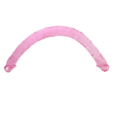 "Baile DubbelDildo Rosa Transparent – 44,5 cm Längd, Tjocklek 3,5 cm för Dubbel Stimulans och Intensiv Njutning