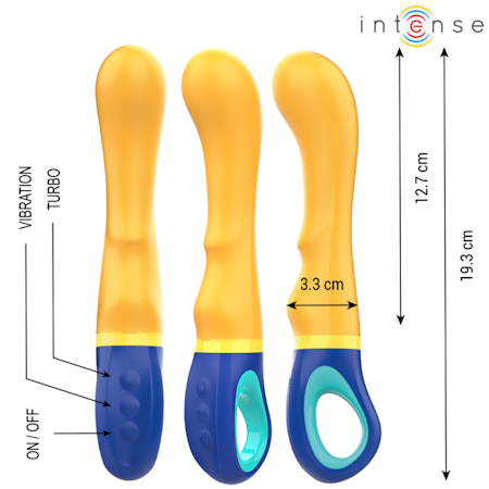 INTENSE - Shaggy G-Punkt Vibrator Gul – Kraftfull och Precist Designad G-Punktsvibrator för Intensiv Stimulering