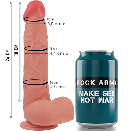 "ROCKARMY RAPTOR - Flytande Silikon Dildo 24 CM - Ø 4,4 CM – Realistisk Dildo för Djup och Intensiv Njutning"