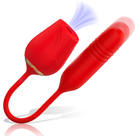 MIA AMALFI DUBBEL NJUTNING – SUCCI N LUFTTRYCKSVIBRATOR med Stötande Upp- och Neråt Rörelse för Intensiv Stimulering