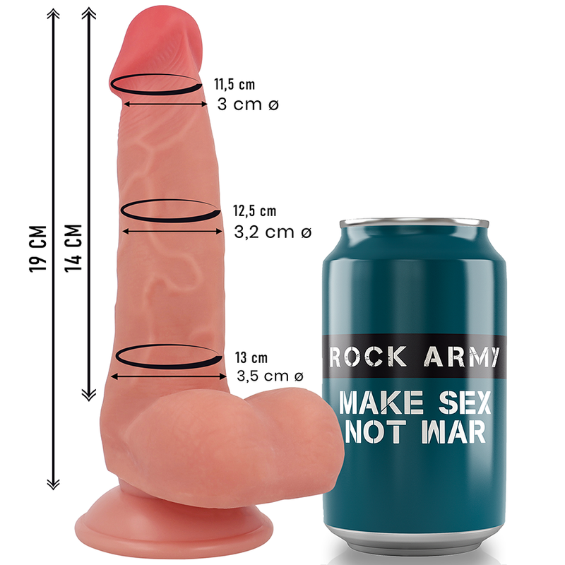 Rockarmy Raptor – Flytande Silikon Dildo 19 cm x Ø 3.2 cm för Realistisk Njutning