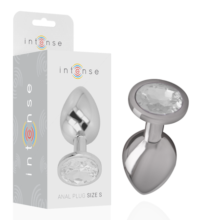 INTENSE – Analplugg i Aluminium Metall med Silver Kristall, Small, Diameter 2,6 cm för Elegant och Intensiv Anal Stimulans