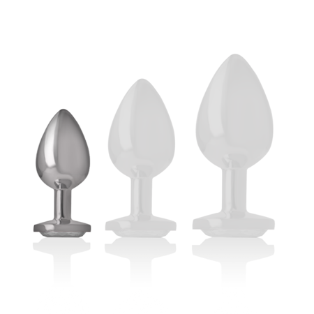 INTENSE – Analplugg i Aluminium Metall med Silver Kristall, Small, Diameter 2,6 cm för Elegant och Intensiv Anal Stimulans