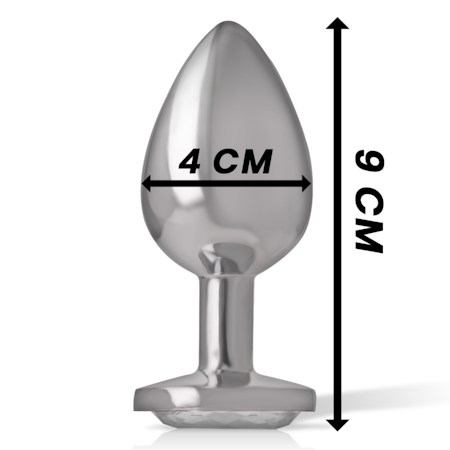 INTENSE – Analplugg i Aluminium Metall med Silver Kristall, Large, Diameter 4 cm för Kraftfull och Lyxig Anal Stimulans