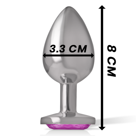INTENSE – Analplugg i Aluminium Metall med Rosa Kristall, Medium, Diameter 3,3 cm för Elegant och Effektiv Anal Stimulans