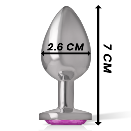 INTENSE – Analplugg i Aluminium Metall med Rosa Kristall, Small, Diameter 2,6 cm för Mjuk och Elegant Anal Stimulans