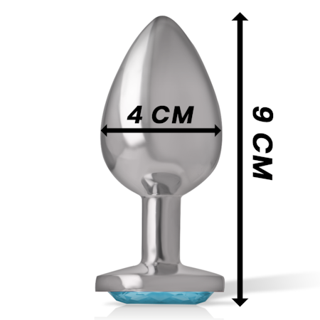 INTENSE – Analplugg i Aluminiummetall med Blå Kristall, Large, Diameter 4 cm för Kraftfull Stimulans och Elegans