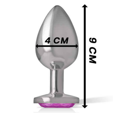 "INTENSE – Analplugg i Aluminium Metall med Rosa Kristall, Large, Diameter 4 cm för Kraftfull och Elegant Anal Stimulans