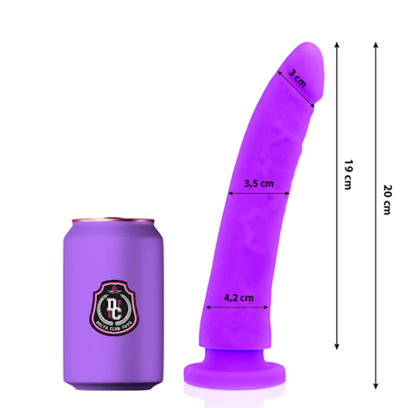 "DELTA CLUB - TOYS LILAC DILDO I MEDICINSK SILIKON 20 CM X 4 CM – Högkvalitativ Dildo för Njutning och Komfort"