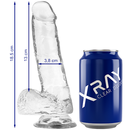 "XRAY GENOMSKINLIG STRAPON DILDO 18,5 CM X 3,8 CM – Transparent Dildo för Intim Njutning och Flexibilitet"