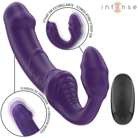 INTENSE – Jill Dubbelvibrator 20 CM Lila med Fjärrkontroll – För Dubbelt Nöje och Anpassningsbar Stimulering