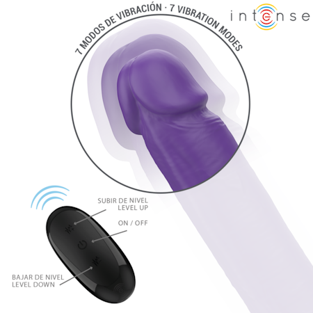 Intense Gunter Dubbel Dildo Vibrator 40 cm Lila med Fjärrkontroll – För Dubbel Stimulans och Maximalt Njutning