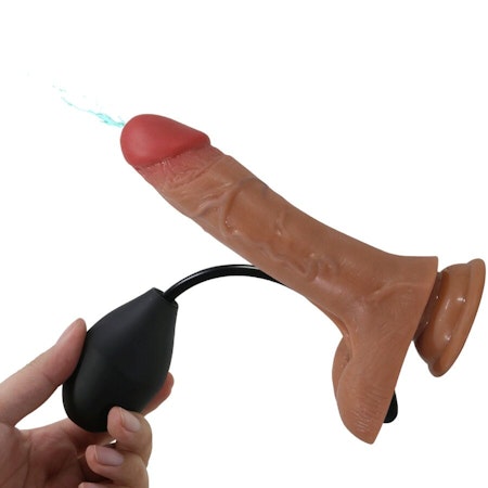 Universal strap-on med vibrerande och sprutdildo, sele ingår – Pretty Love 15,5 cm Mulato för lekfull njutning