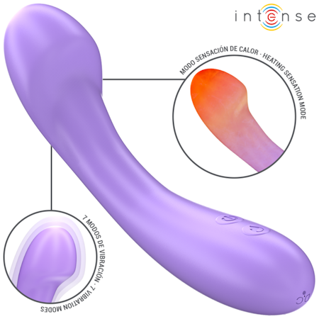 INTENSE Becky Vibrator 19 cm – Uppvärmbar & Kraftfull med 7 Vibrationslägen – Lyxig Lila G-punktsdildo