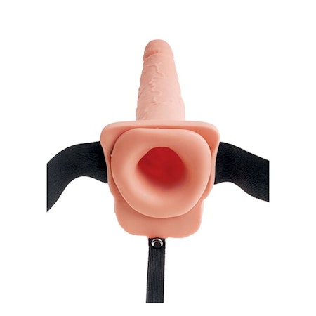 FETISH FANTASY SERIES – Realistisk sprutdildo med pung och justerbar sele, 19 cm – För explosiv njutning