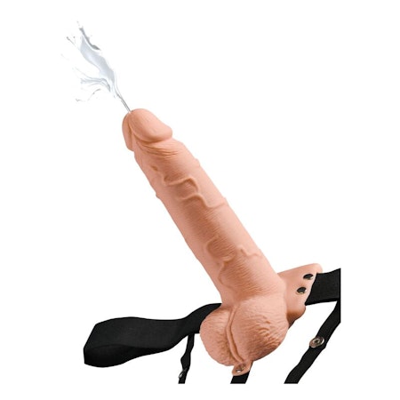FETISH FANTASY SERIES – Realistisk sprutdildo med pung och justerbar sele, 19 cm – För explosiv njutning