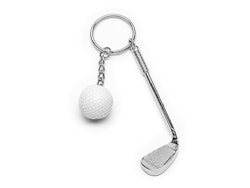 Nyckelring golfboll och golfklubba