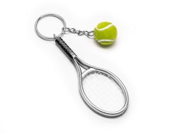 Nyckelring tennisboll och tennisracket